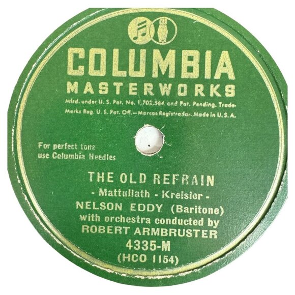 Nelson Eddy - Danny Boy / The Old Refrain - 4335-M Columbia 78rpm 10" Shellac - Picture 4 of 4